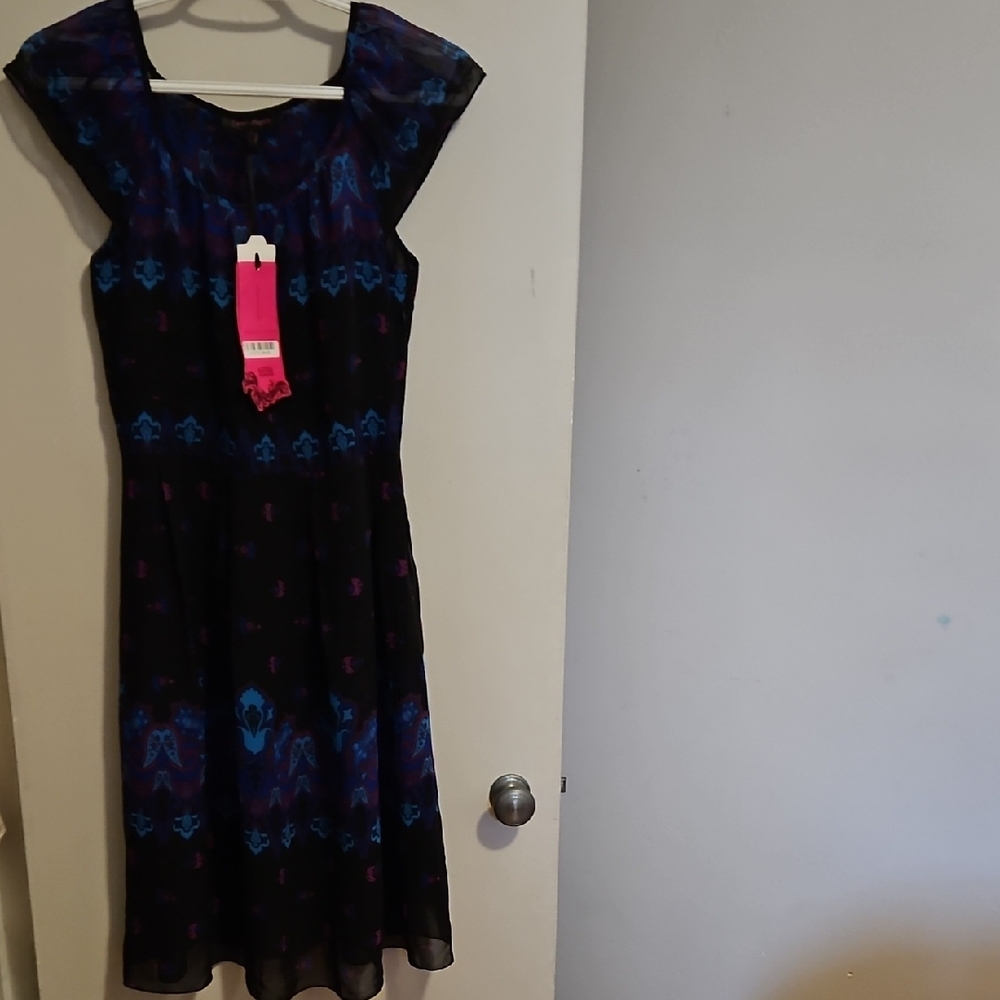 Ever Pretty Black and Blue Midi Dress